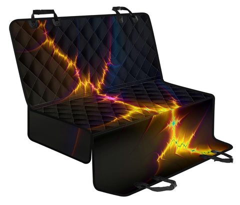 Image of Lightning Electricity Themed Car Seat Covers, Abstract Art Backseat Pet
