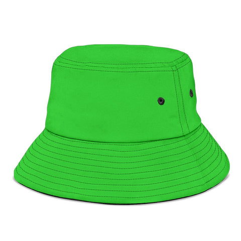 Image of Lime Green Breathable Head Gear, Sun Block, Fishing Hat, Casual, Unisex Bucket