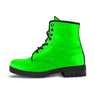 Lime Green Elegance: Women's Vegan Leather Boots, Durable Winter Rain Boots,