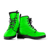 Lime Green Elegance: Women's Vegan Leather Boots, Durable Winter Rain Boots,