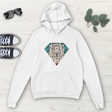 Image of Lion Diamond Multicolored Classic Unisex Pullover Hoodie, Mens, Womens, Hoodie