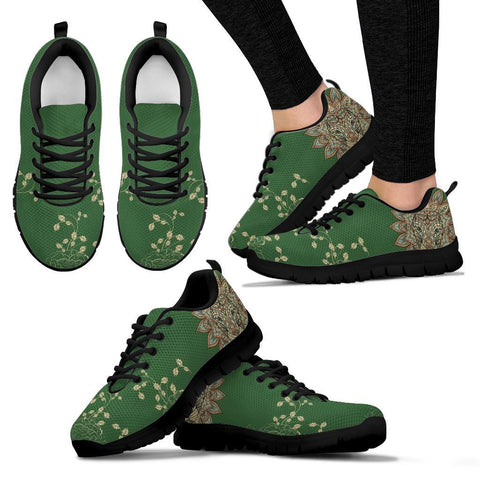 Image of Green Lion Women's Sneaker , Breathable, Custom Printed Hippie Style,