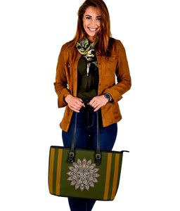 Lion Mandala Olive Green And Mustard Tote Bag,Multi Colored,Bright,Psychedelic,Book Bag,Gift Bag,Leather Bag,Leather Tote Bag Women Bag