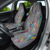 Musical Heart Car Seat Covers, Front Seat Protectors, Personalized Artistic