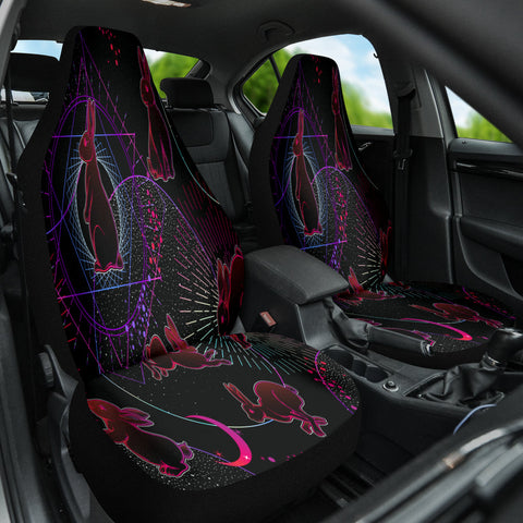 Image of Magical Universe Bunny Car Seat Covers, Whimsical Front Seat Protectors, 2pc Car
