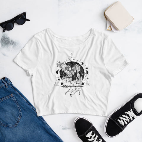 Image of Majestic Eagle Women’S Crop Tee, Fashion Style Cute crop top, casual outfit,