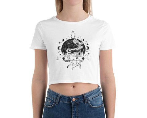 Image of Majestic Moose Women’S Crop Tee, Fashion Style Cute crop top, casual outfit,