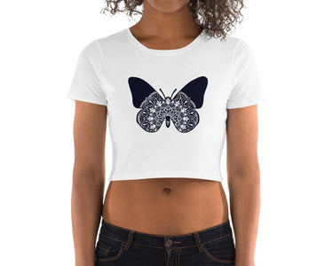 Mandala Butterfly Women’S Crop Tee, Fashion Style Cute crop top, casual outfit,