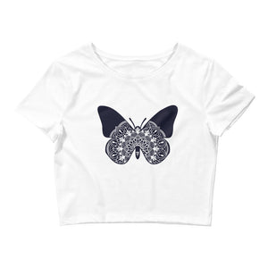 Mandala Butterfly Women’S Crop Tee, Fashion Style Cute crop top, casual outfit,