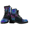 Women’s Vegan Leather Boots , Mandala Chakra Cosmos Sky Galaxy Design ,