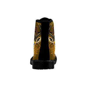 Mandala Deer Brown Womens Boots ,Comfortable Boots,Decor Womens Boots,Combat Boots Custom Boots,Boho