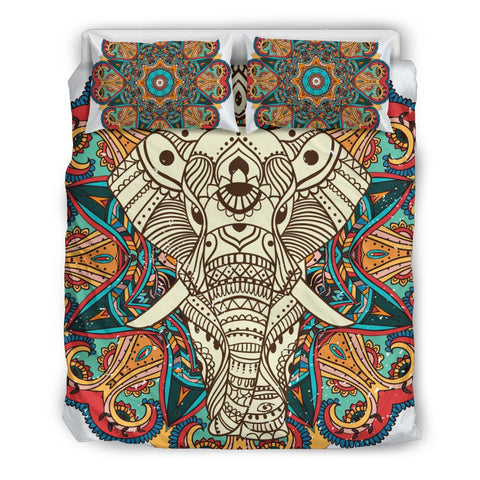 Image of Mandala Elephant 3 Bedding Set Doona Cover, Printed Duvet Cover, Dorm Room College, Comforter Cover, Bedding Coverlet, Bedding Set