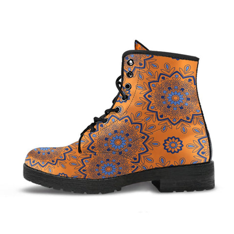 Image of Mandala Galaxy Moon Women's Vegan Leather Boots, Universe Stars Space Shoes,