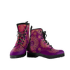 Women's Vegan Leather Boots, Purple Violet Mandala Design,