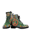 Mandala Peace Design Women's Leather Boots, Vegan Winter Boots, Handcrafted Rain