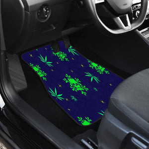 Marijuana leaves Snowflakes with Skulls Car Mats Back/Front, Floor Mats Set, Car