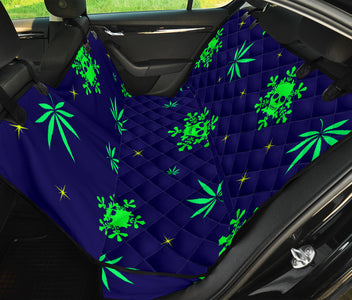 Marijuana Leaves & Snowflakes with Skulls Design Car Seat Covers, Abstract Art