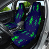 Edgy Skull & Marijuana Leaf Car Seat Covers, Snowflakes Pattern, 2pc Auto