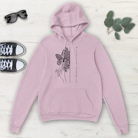 Image of Melanated Paradise Butterfly Woman Multicolored Classic Unisex Pullover Hoodie,