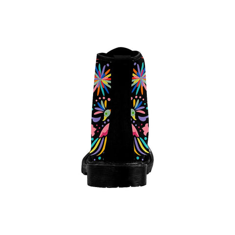 Image of Mexican Embroidery Multicolors Womens Lolita Combat Boots,Hand Crafted