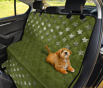 Military Stars Grunge Style Car Seat Covers, Abstract Art Backseat Pet
