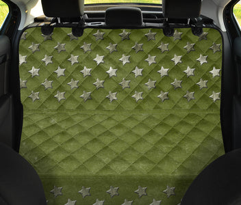 Military Stars Grunge Style Car Seat Covers, Abstract Art Backseat Pet
