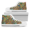 Mosaic Mandala Colorful Canvas Shoes,High Quality, High Quality,Handmade Crafted, Boho,All Star,Custom Shoes,Womens High Top,Bright Colorful