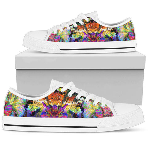 Image of Multi Colored Psychedelic Low Top Shoes , Boho,Streetwear,All Star,Custom Shoes,Women's Low Top,Bright Colorful,Mandala shoes,Fashion Shoe,