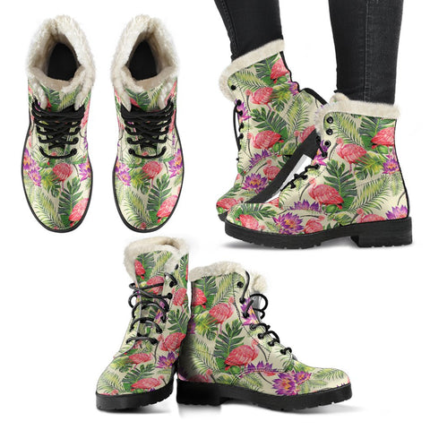 Image of Multi Colored Tropical Comfortable Boots,Decor Womens Boots,Combat Boots Lolita Combat Boots,Hand Crafted,Streetwear