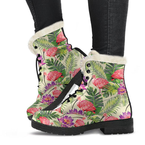 Image of Multi Colored Tropical Comfortable Boots,Decor Womens Boots,Combat Boots Lolita Combat Boots,Hand Crafted,Streetwear