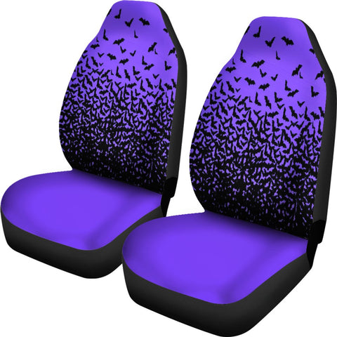 Image of Multicolored Bats 2 Front Car Seat Covers, Car Seat Covers,Car Seat Covers Pair,Car Seat Protector,Car Accessory,Front Seat Covers,