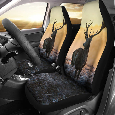 Image of Multicolored Deer Car Seat Covers,Car Seat Covers Pair,Car Seat Protector,Car Accessory,Front Seat Covers,Seat Cover for Car