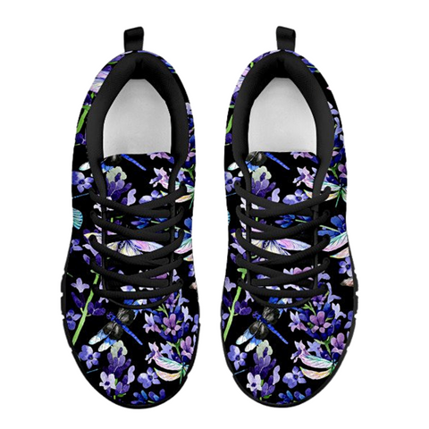 Image of Multicolored Dragonfly Blue Floral Athletic Sneakers,Kicks Sports Wear, Kids Shoes, Casual Shoes, Shoes,Training Shoes, Shoes,Running Shoes