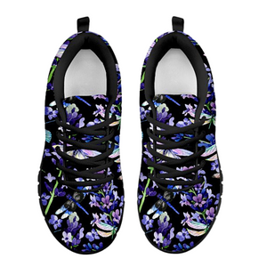 Multicolored Dragonfly Blue Floral Athletic Sneakers,Kicks Sports Wear, Kids Shoes, Casual Shoes, Shoes,Training Shoes, Shoes,Running Shoes
