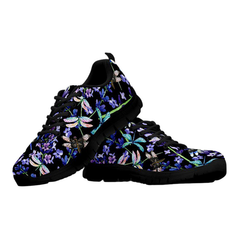 Image of Multicolored Dragonfly Blue Floral Athletic Sneakers,Kicks Sports Wear, Kids Shoes, Casual Shoes, Shoes,Training Shoes, Shoes,Running Shoes