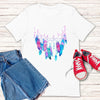 Multicolored Feather Printed Necklace Unisex T,Shirt, Mens, Womens, Short Sleeve