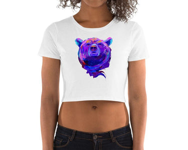 Multicolored Fierce Bear Women’S Crop Tee, Fashion Style Cute crop top, casual