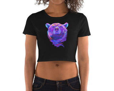 Multicolored Fierce Bear Women’S Crop Tee, Fashion Style Cute crop top, casual