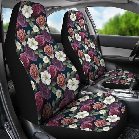 Image of Multicolored Floral Car Seat Covers,Car Seat Covers Pair,Car Seat Protector,Car Accessory,Front Seat Covers,Seat Cover for Car