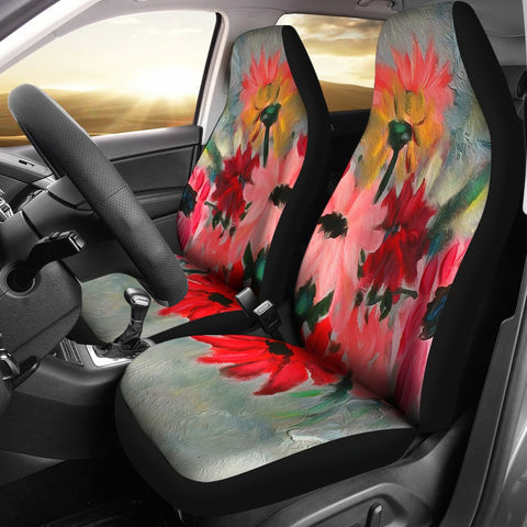 Image of Multicolored Floral Car Seat Covers,Car Seat Covers Pair,Car Seat Protector,Car Accessory,Front Seat Covers,Seat Cover for Car