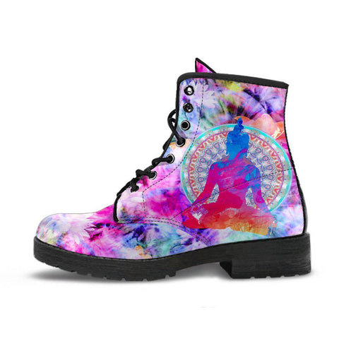 Image of Handcrafted Women's Colorful Buddha Flower Yoga Boots , Multicolor, Vegan