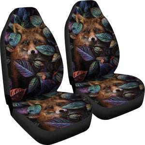 Multicolored Fox Nature 2 Front Car Seat Covers Car Seat Covers,Car Seat Covers Pair,Car Seat Protector,Car Accessory,Front Seat Covers
