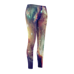 Multicolored Galaxy Nebula Universe Women's Cut & Sew Casual Leggings, Yoga