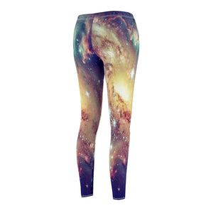 Multicolored Galaxy Nebula Universe Women's Cut & Sew Casual Leggings, Yoga
