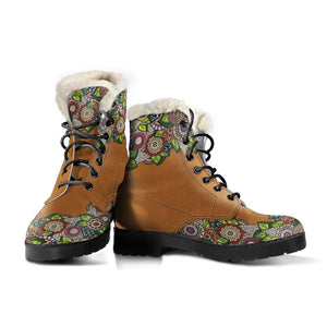 Multicolored Hippie Paisley Ankle Boots, Classic Boot, Lolita Combat Boots,Hand Crafted,Streetwear, Rain Boots,Hippie,Combat Style Boot