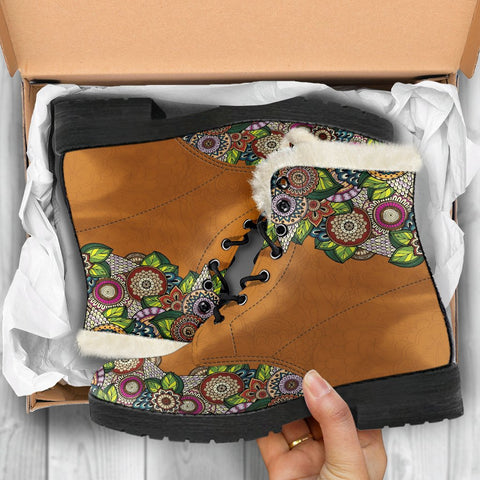 Image of Multicolored Hippie Paisley Ankle Boots, Classic Boot, Lolita Combat Boots,Hand Crafted,Streetwear, Rain Boots,Hippie,Combat Style Boot
