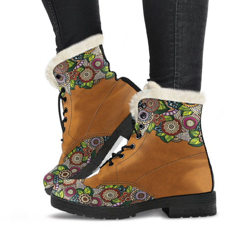 Image of Multicolored Hippie Paisley Ankle Boots, Classic Boot, Lolita Combat Boots,Hand Crafted,Streetwear, Rain Boots,Hippie,Combat Style Boot