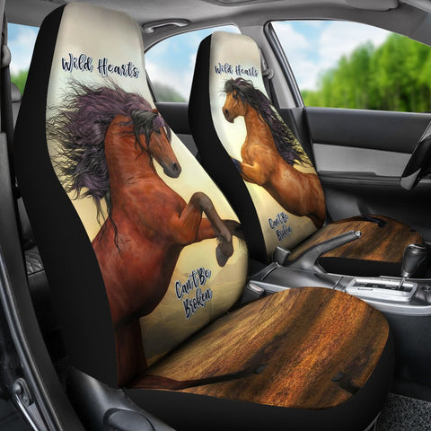 Image of Multicolored Horse Car Seat Covers,Car Seat Covers Pair,Car Seat Protector,Front Seat Covers,Seat Cover for Car, 2 Front Car Seat Covers