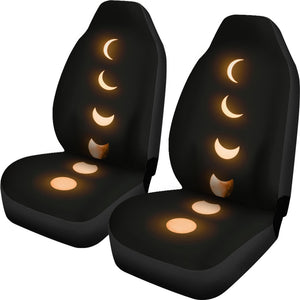 Multicolored Moon Phase 2 Front Car Seat Covers,Car Seat Covers,Car Seat Covers Pair,Car Seat Protector,Car Accessory,Front Seat Covers,
