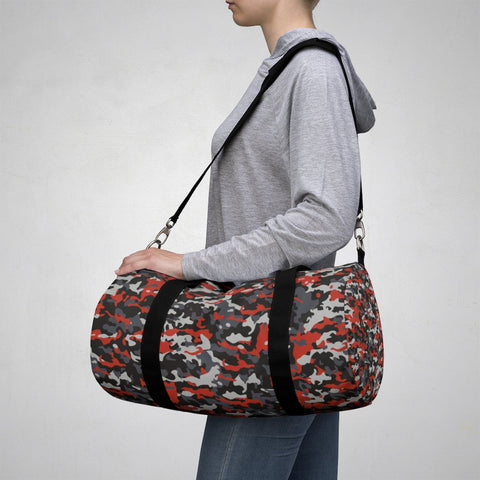 Image of Multicolored Orange Camouflage Duffel Bag, Weekender Bags/ Baby Bag/ Travel Bag/
